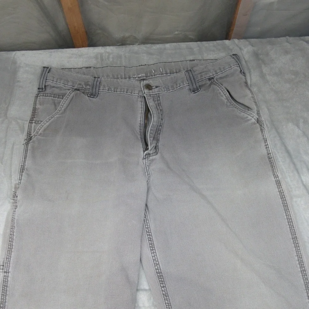 Carhartt Jeans‎ Mens 36x31 Gray? Canvas Carpenter Relaxed Classic Workwear VTG